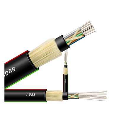 Adss 48 Core فیبر نوری هوایی کابل پچ کابل تک حالت طول های دهانه بزرگ